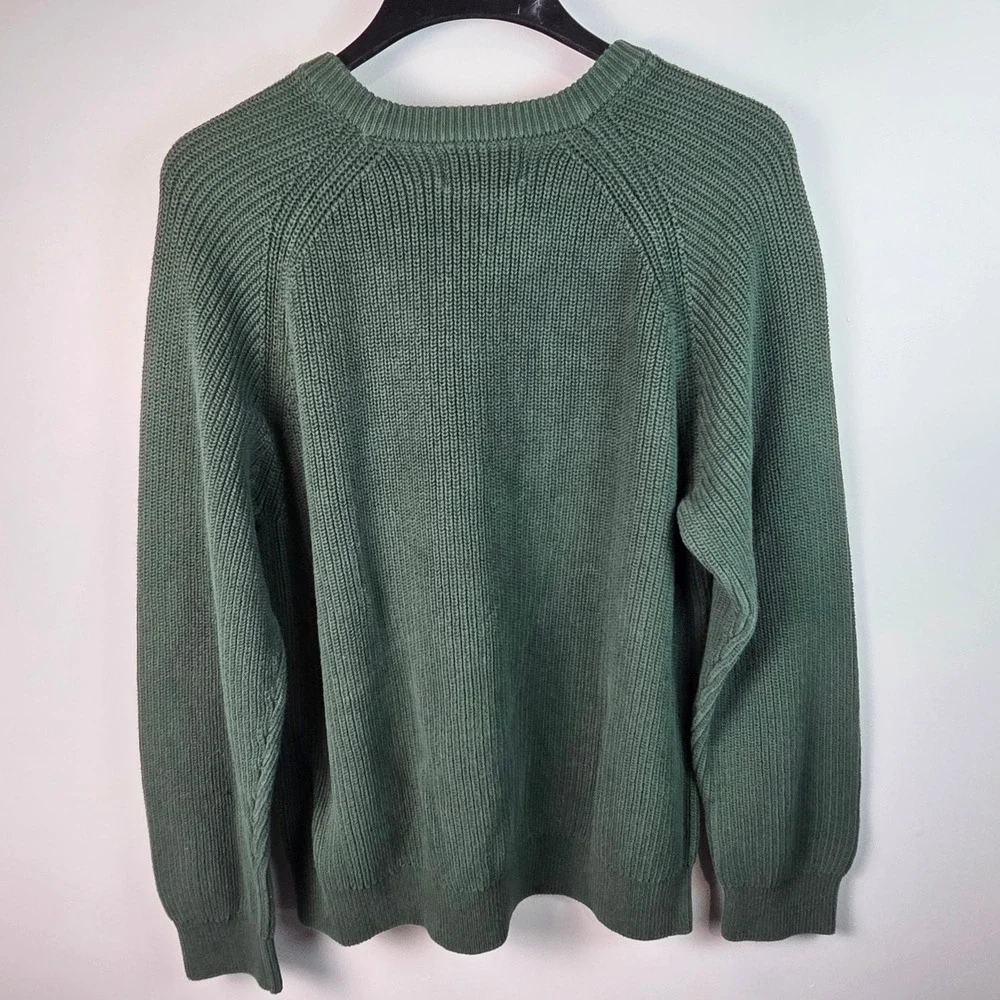 Old Navy Crewneck Sweater Mens XL Green LS Better Crew Cotton Knit